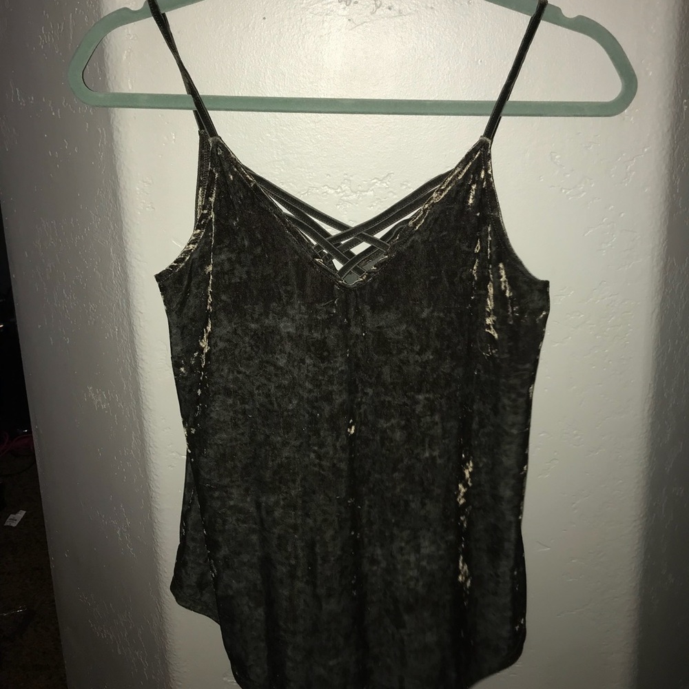 American eagle green velvet tank top